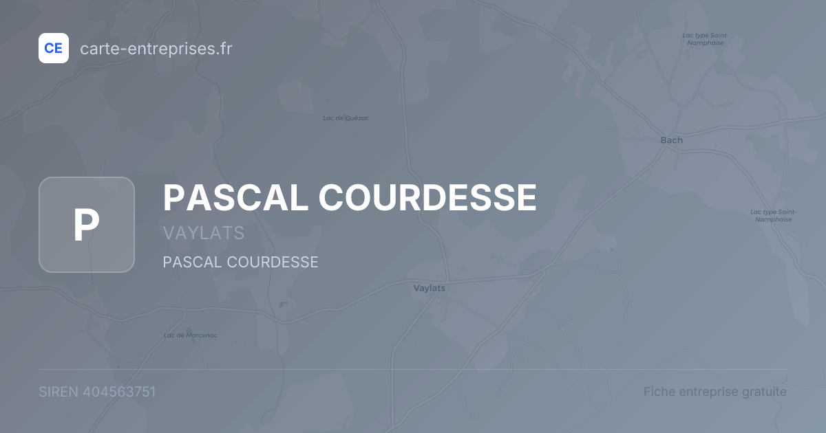 PASCAL COURDESSE — 404563751 — fiche entreprise