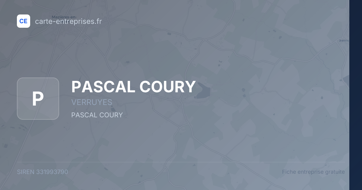 PASCAL COURY — 331993790 — fiche entreprise