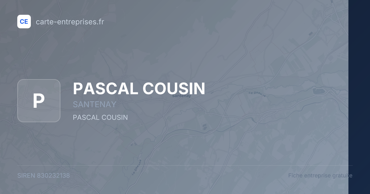 PASCAL COUSIN — 830232138 — fiche entreprise