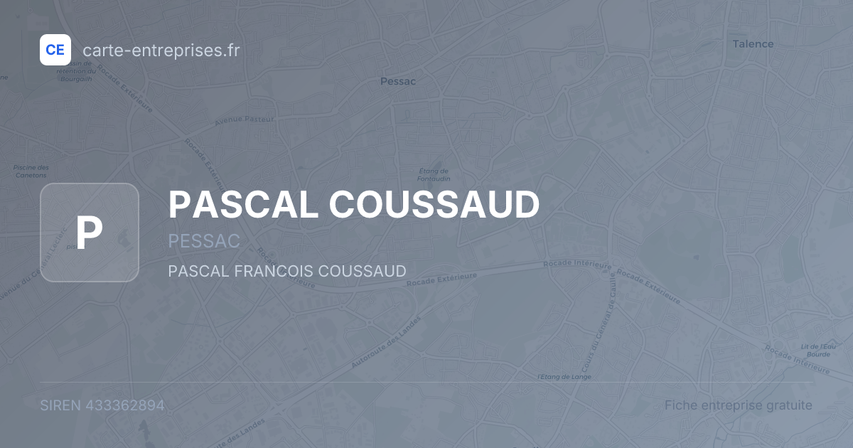 PASCAL COUSSAUD — 433362894 — fiche entreprise
