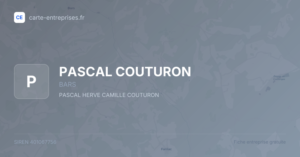 PASCAL COUTURON — 401067756 — fiche entreprise