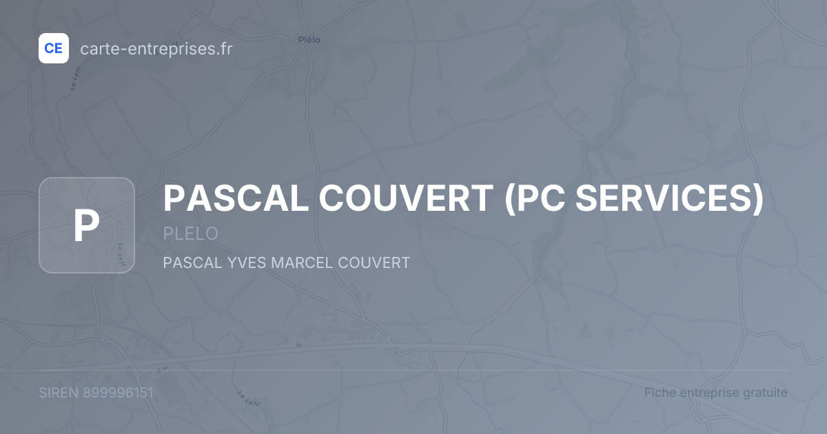 PASCAL COUVERT (PC SERVICES) — 899996151 — fiche entreprise