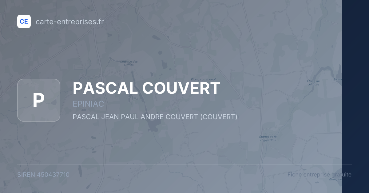 PASCAL COUVERT — 450437710 — fiche entreprise
