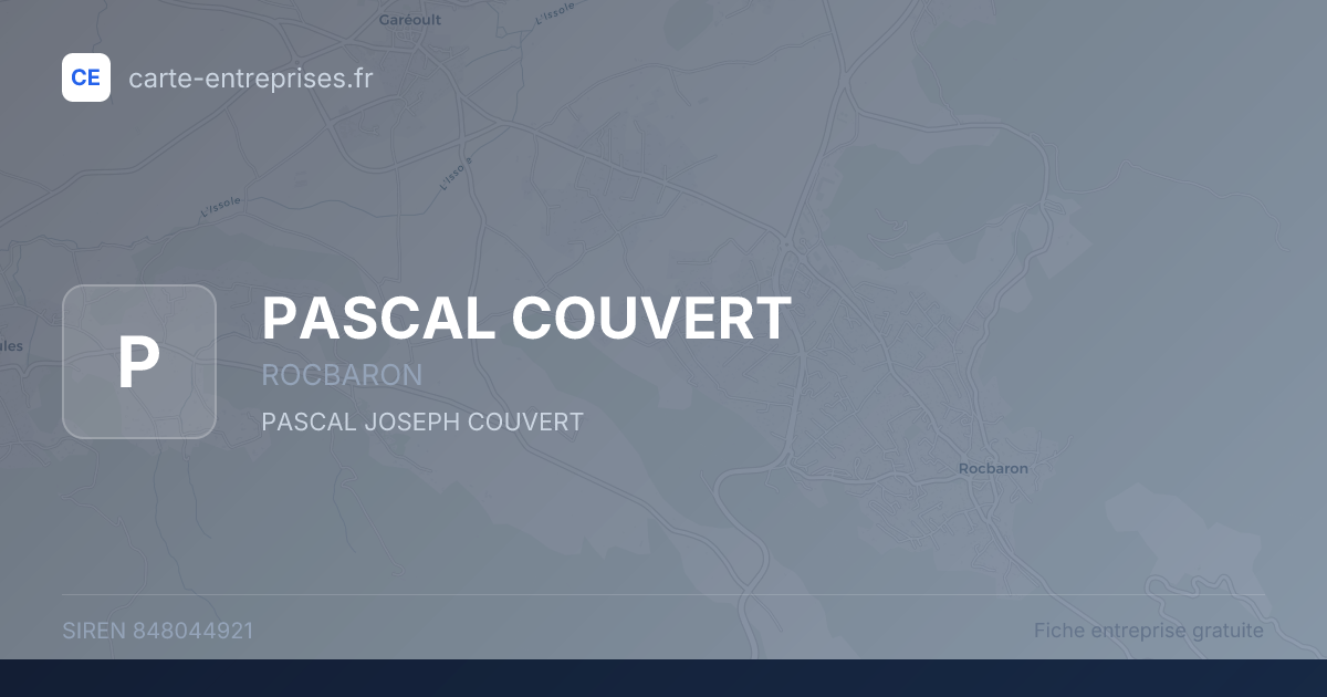 PASCAL COUVERT — 848044921 — fiche entreprise