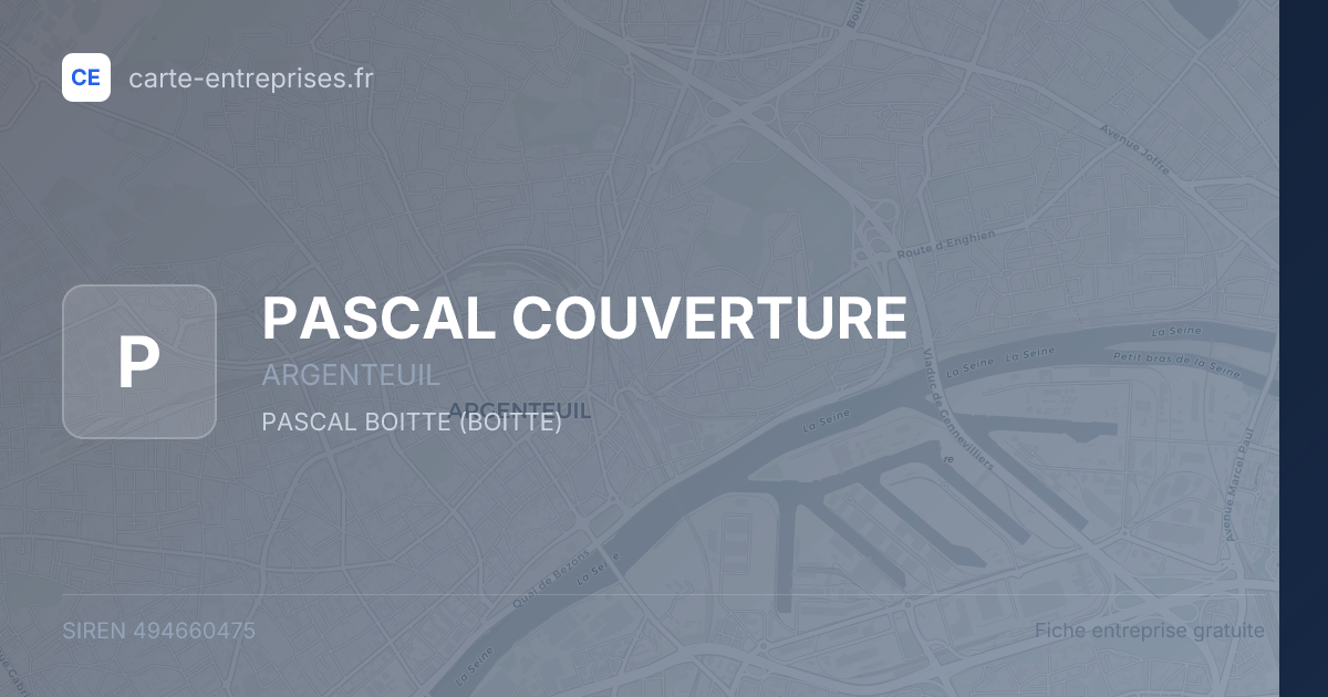 PASCAL COUVERTURE — 494660475 — fiche entreprise