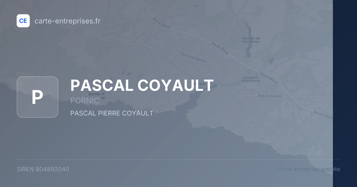 PASCAL COYAULT — 804892040 — fiche entreprise