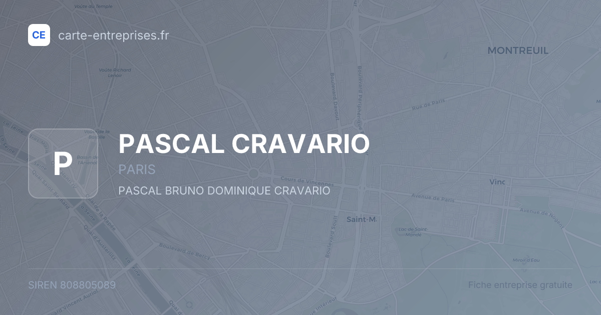 PASCAL CRAVARIO — 808805089 — fiche entreprise