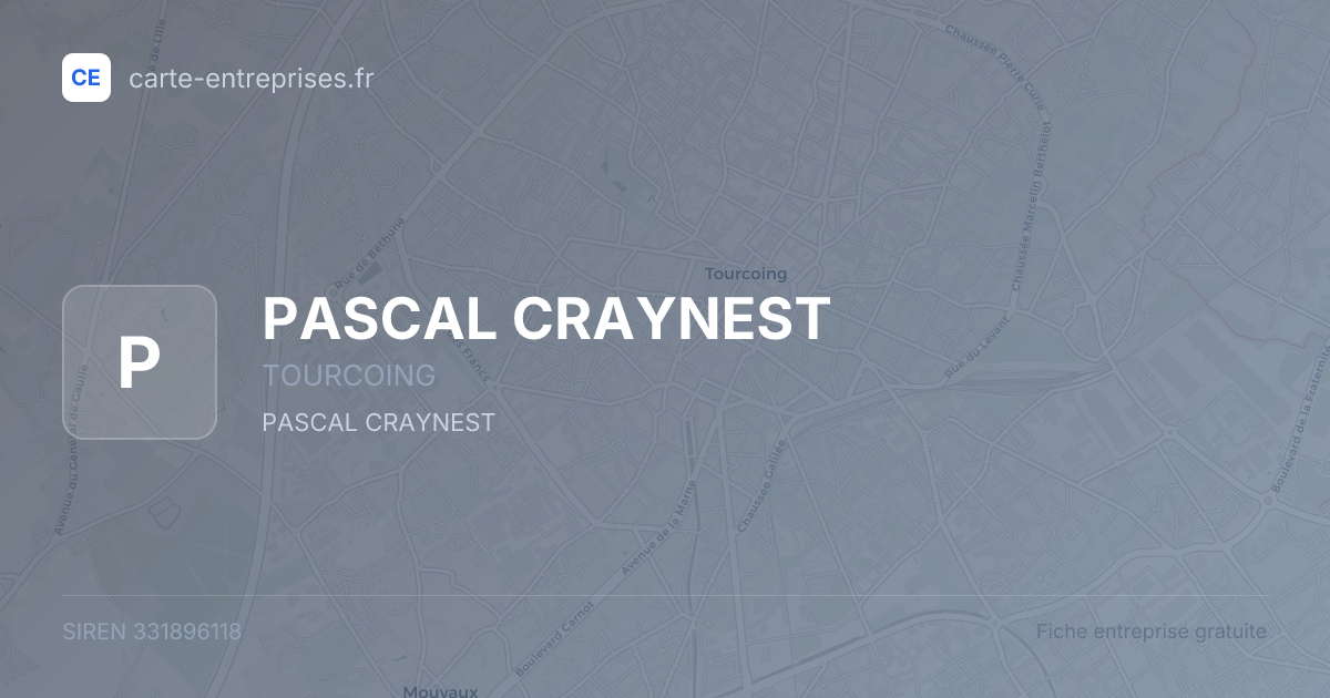 PASCAL CRAYNEST — 331896118 — fiche entreprise