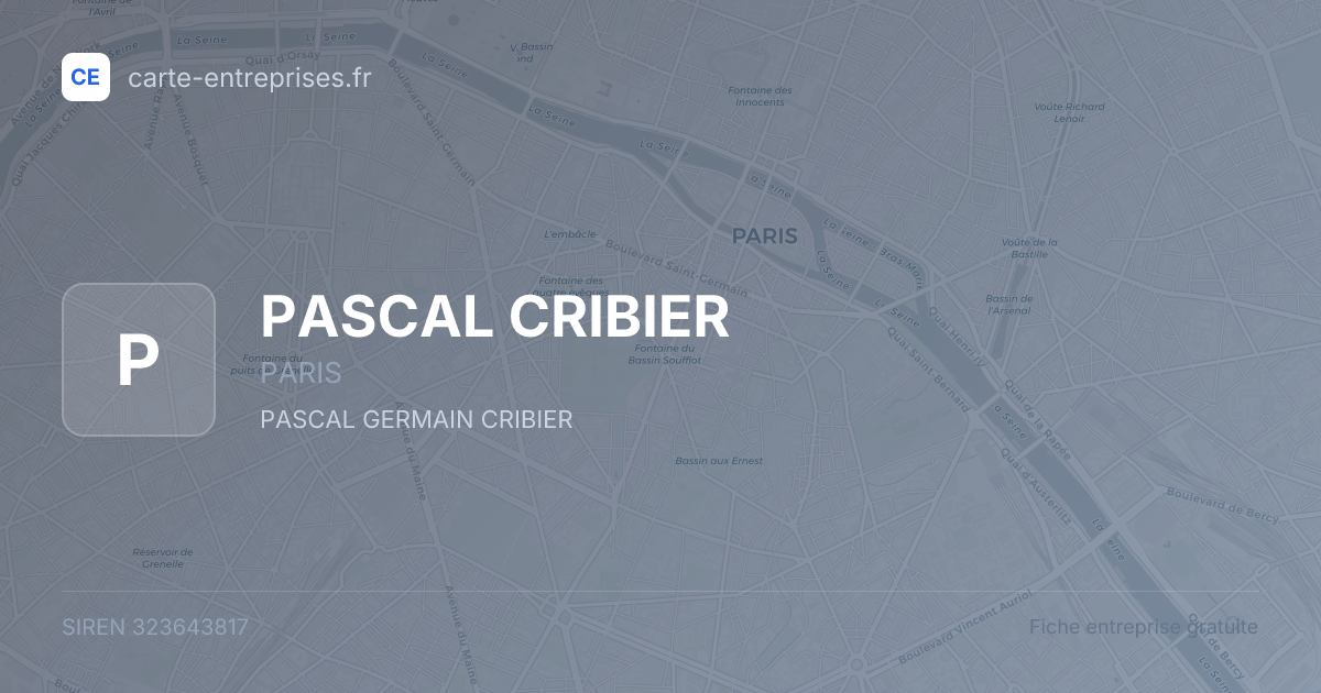 PASCAL CRIBIER — 323643817 — fiche entreprise