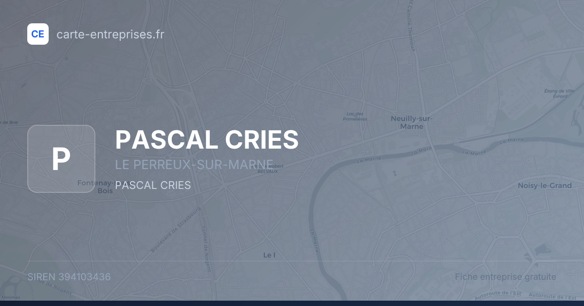 PASCAL CRIES — 394103436 — fiche entreprise