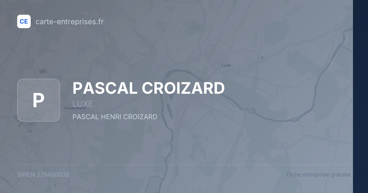 PASCAL CROIZARD — 531460038 — fiche entreprise
