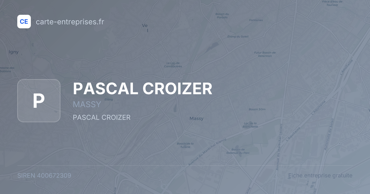 PASCAL CROIZER — 400672309 — fiche entreprise