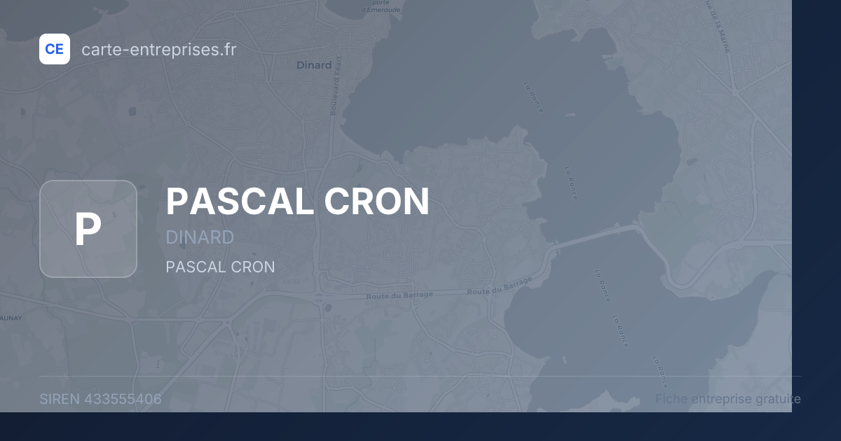 PASCAL CRON — 433555406 — fiche entreprise