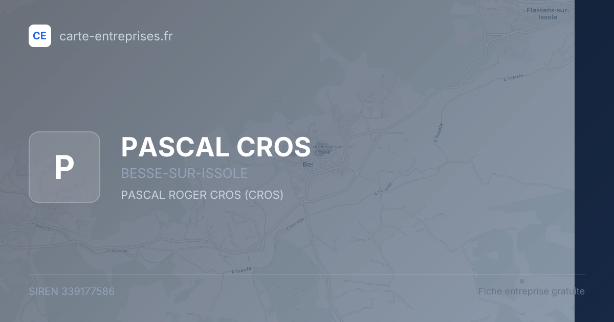 PASCAL CROS — 339177586 — fiche entreprise