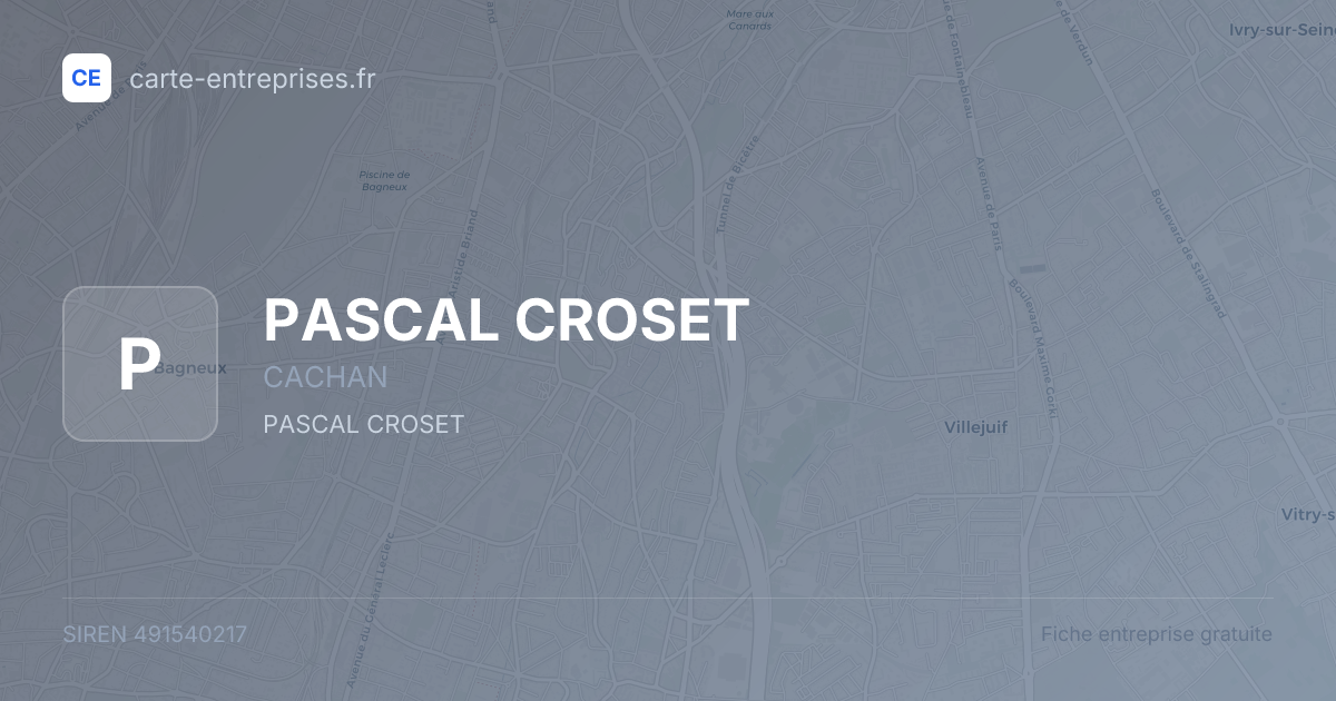 PASCAL CROSET — 491540217 — fiche entreprise