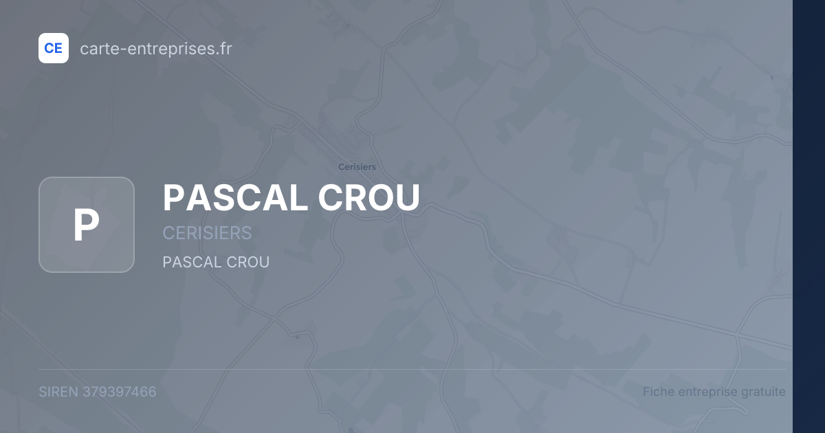 PASCAL CROU — 379397466 — fiche entreprise