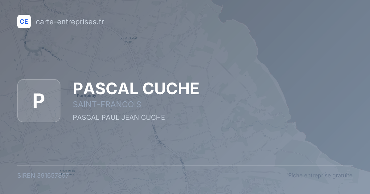 PASCAL CUCHE — 391657897 — fiche entreprise
