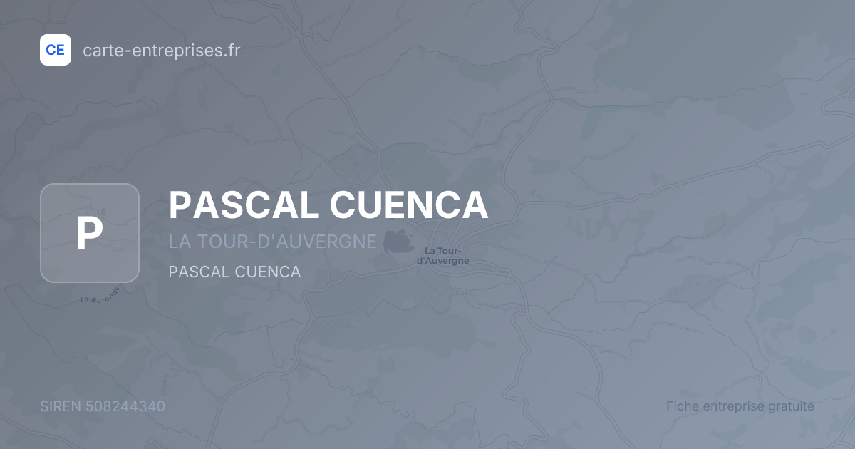 PASCAL CUENCA — 508244340 — fiche entreprise
