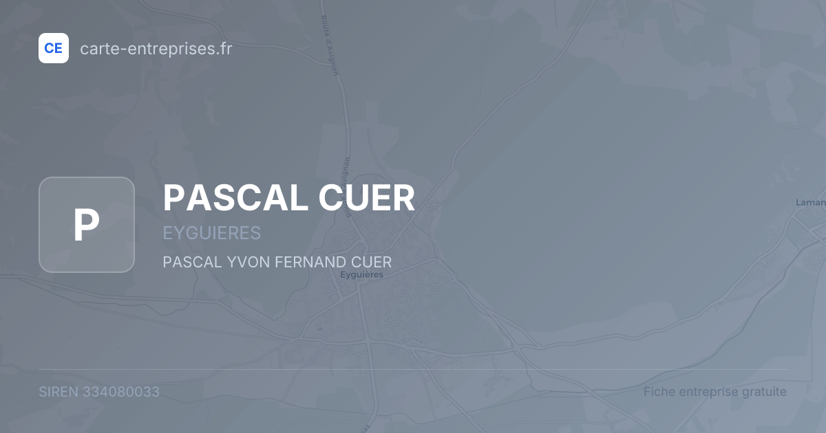 PASCAL CUER — 334080033 — fiche entreprise