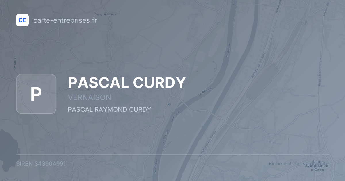 PASCAL CURDY — 343904991 — fiche entreprise