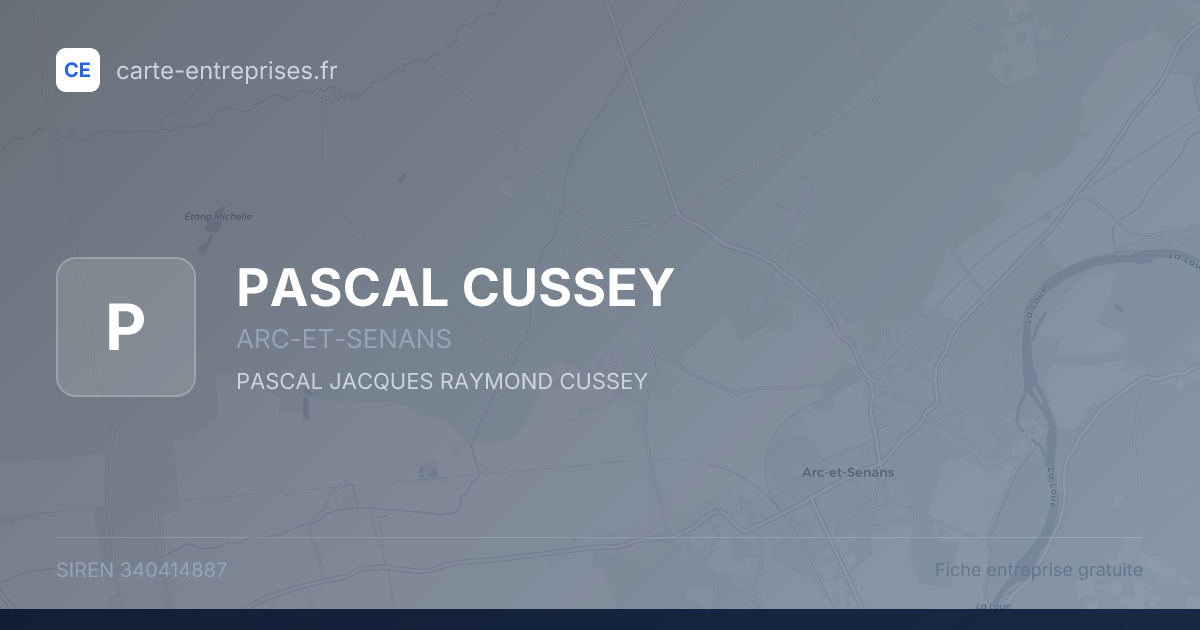PASCAL CUSSEY — 340414887 — fiche entreprise