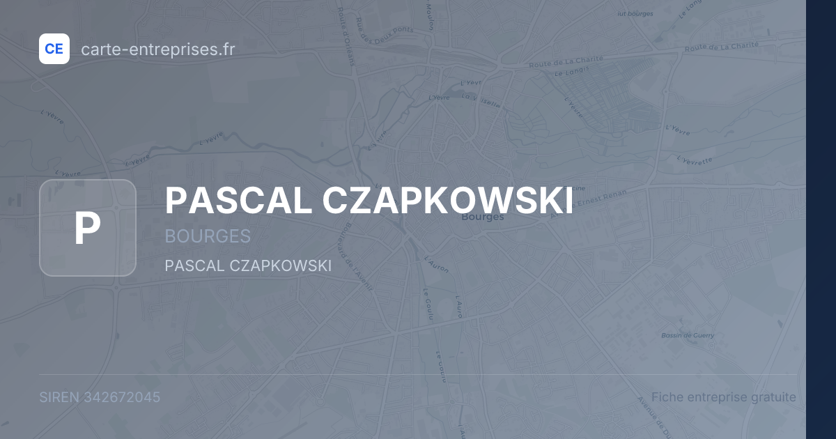 PASCAL CZAPKOWSKI — 342672045 — fiche entreprise