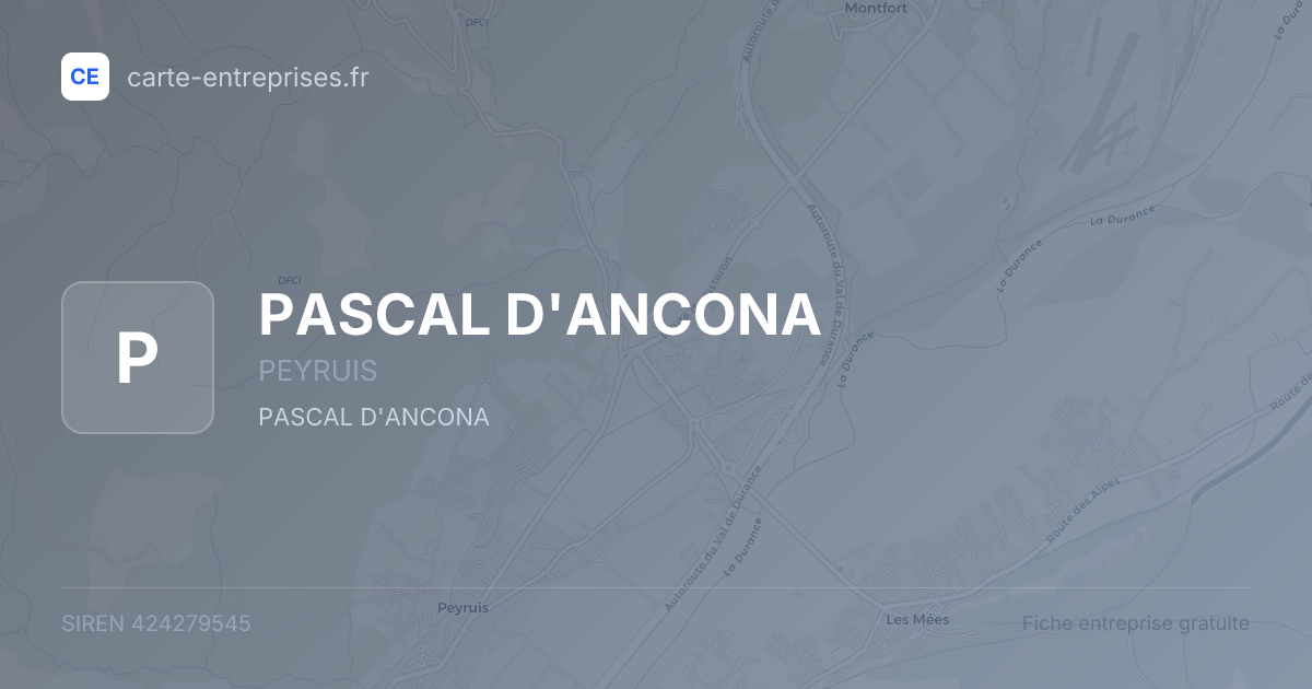 PASCAL D'ANCONA — 424279545 — fiche entreprise