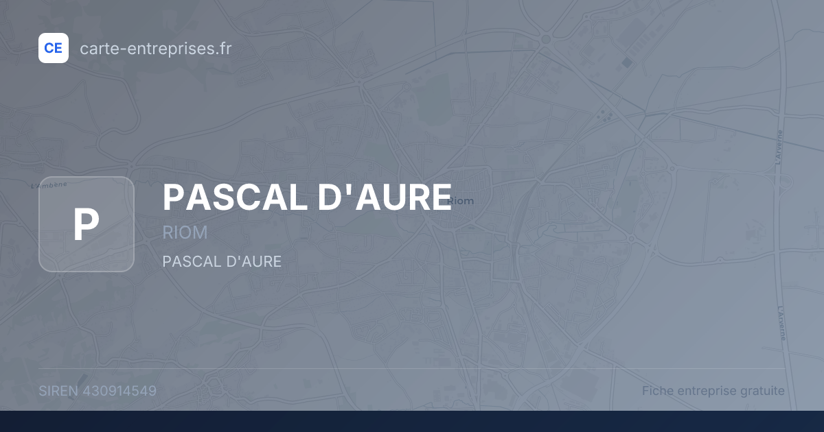 PASCAL D'AURE — 430914549 — fiche entreprise