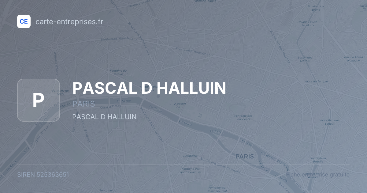 PASCAL D HALLUIN — 525363651 — fiche entreprise