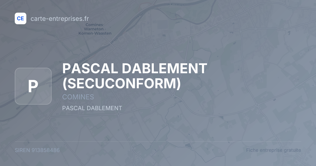 PASCAL DABLEMENT (SECUCONFORM) — 913858486 — fiche entreprise