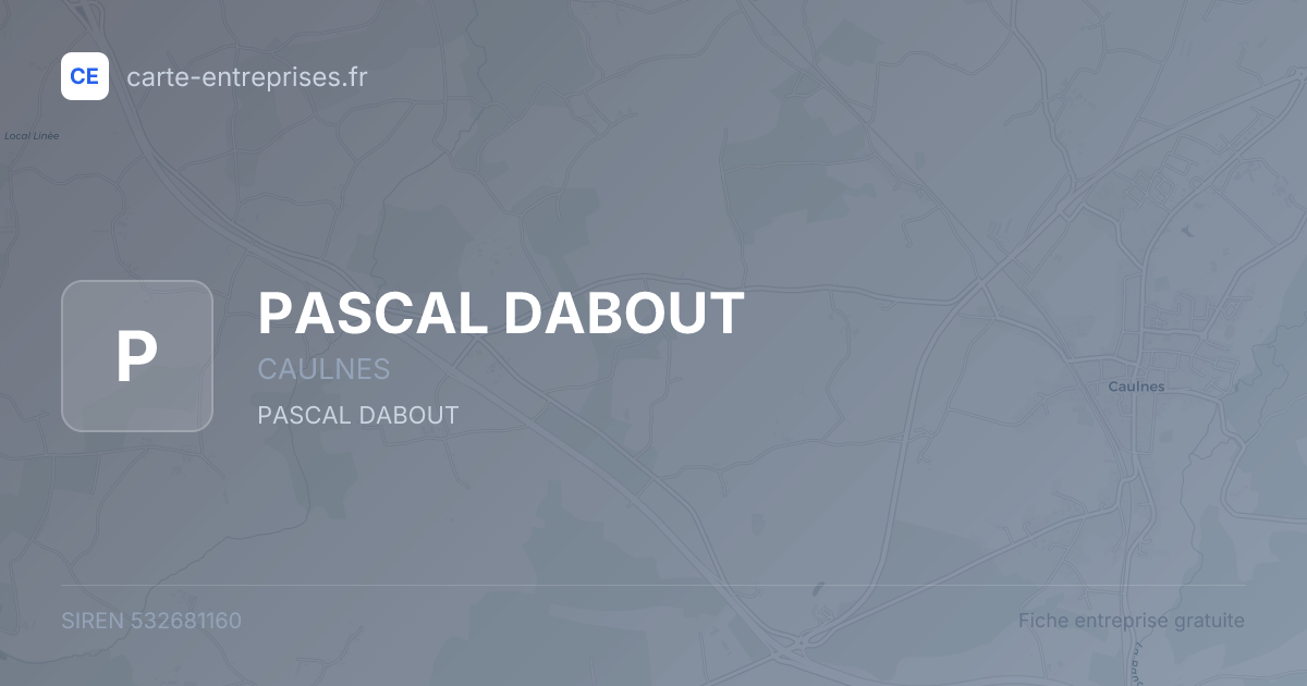 PASCAL DABOUT — 532681160 — fiche entreprise