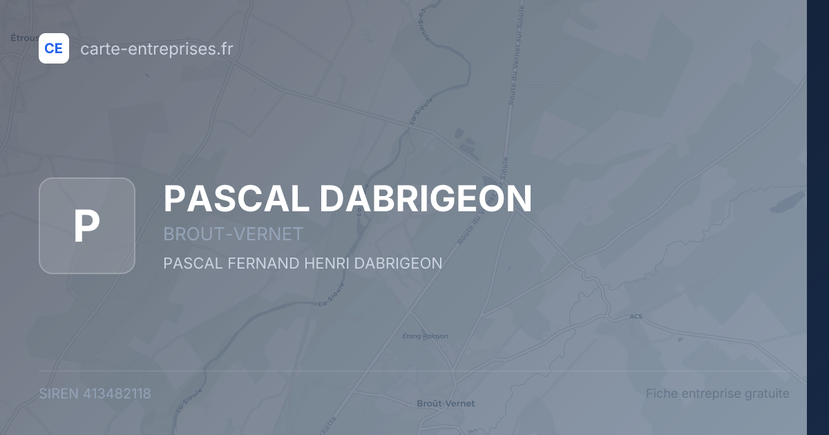 PASCAL DABRIGEON — 413482118 — fiche entreprise