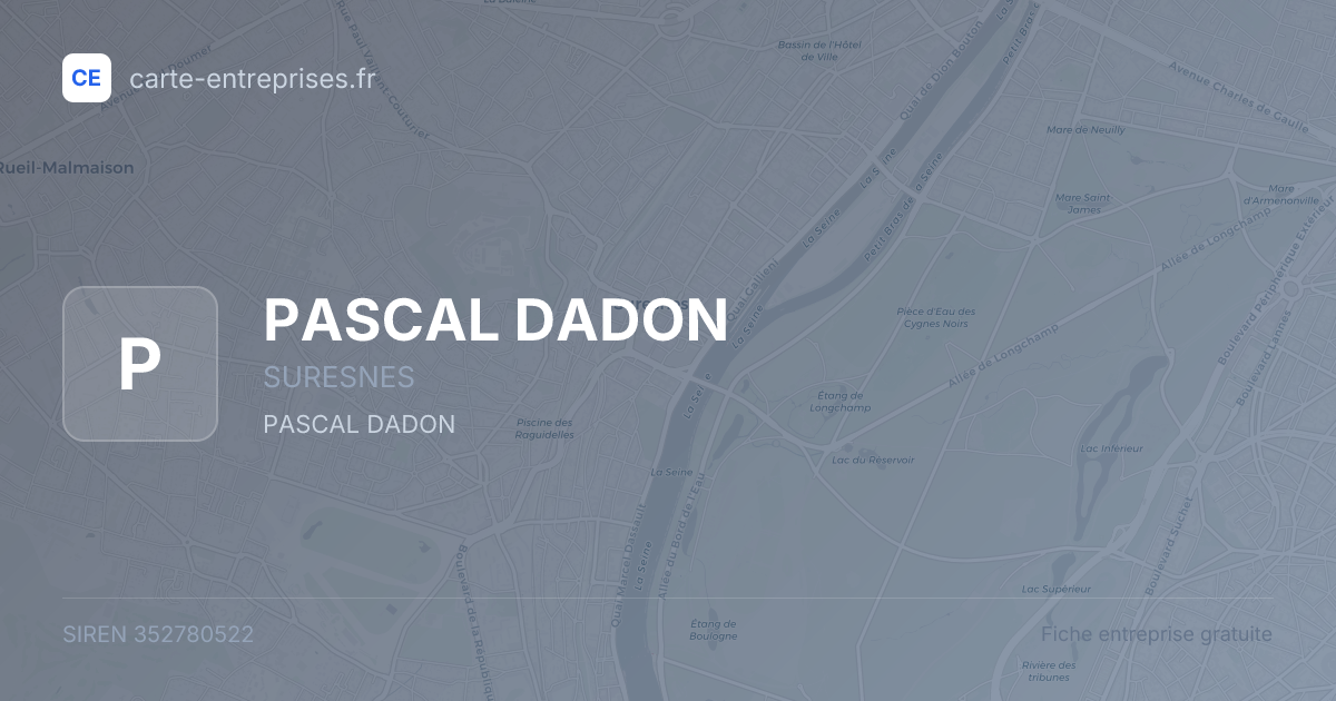 PASCAL DADON — 352780522 — fiche entreprise
