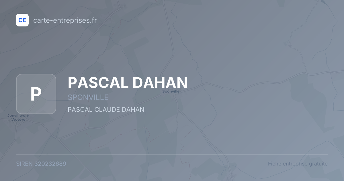 PASCAL DAHAN — 320232689 — fiche entreprise