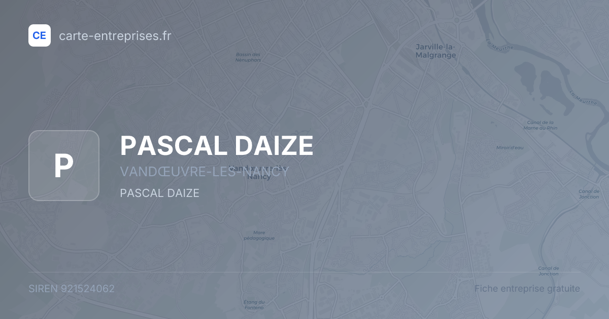 PASCAL DAIZE — 921524062 — fiche entreprise