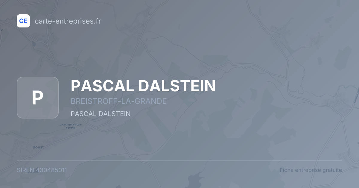PASCAL DALSTEIN — 430485011 — fiche entreprise