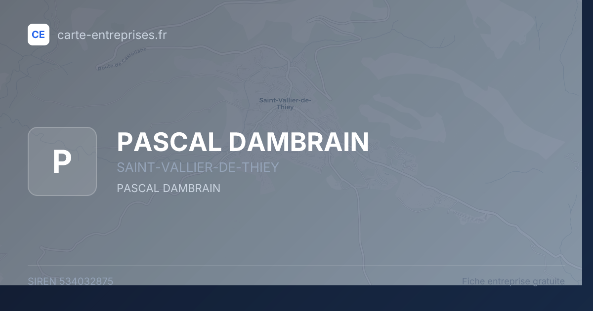 PASCAL DAMBRAIN — 534032875 — fiche entreprise