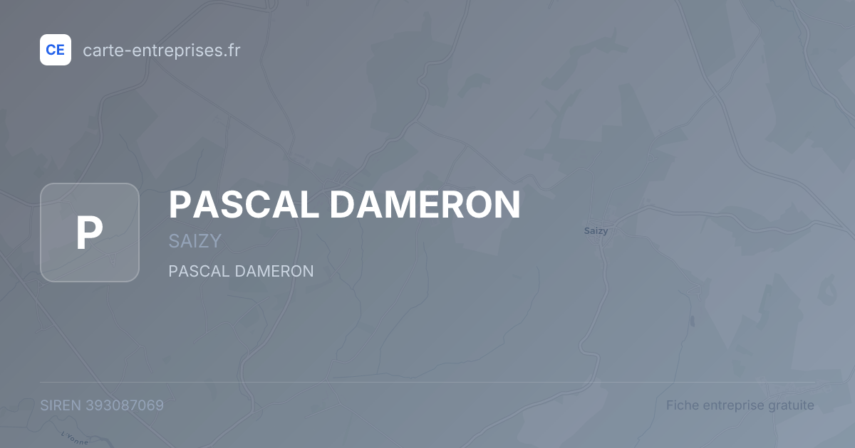 PASCAL DAMERON — 393087069 — fiche entreprise