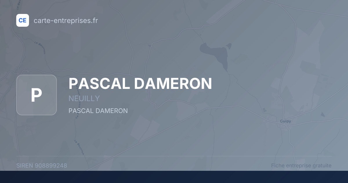 PASCAL DAMERON — 908899248 — fiche entreprise