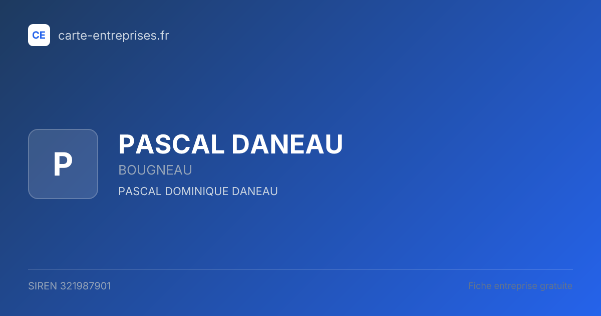 PASCAL DANEAU — 321987901 — fiche entreprise