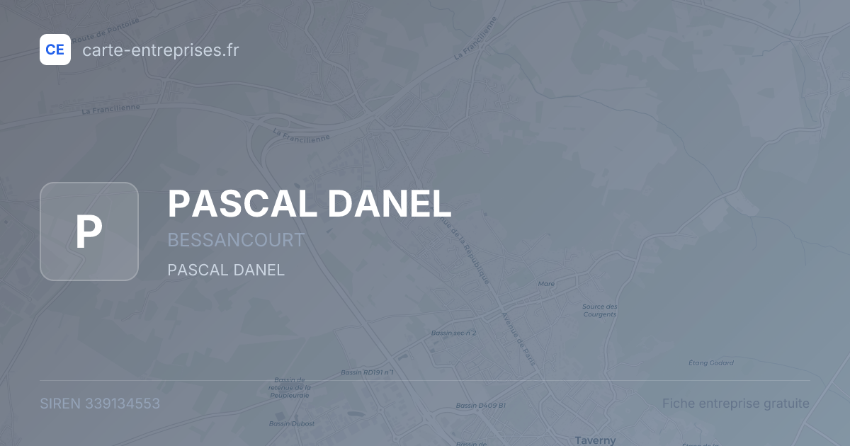 PASCAL DANEL — 339134553 — fiche entreprise