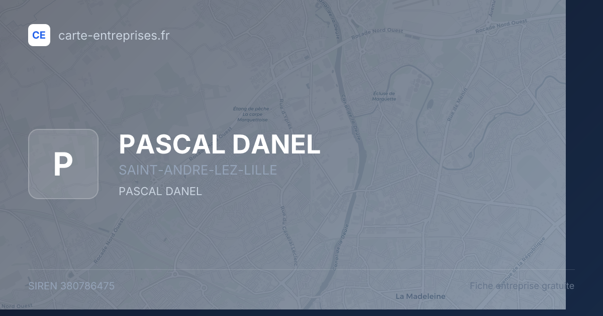 PASCAL DANEL — 380786475 — fiche entreprise