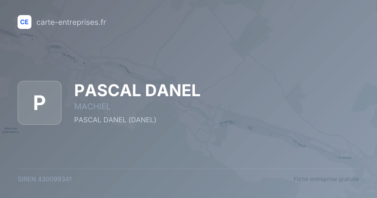 PASCAL DANEL — 430099341 — fiche entreprise