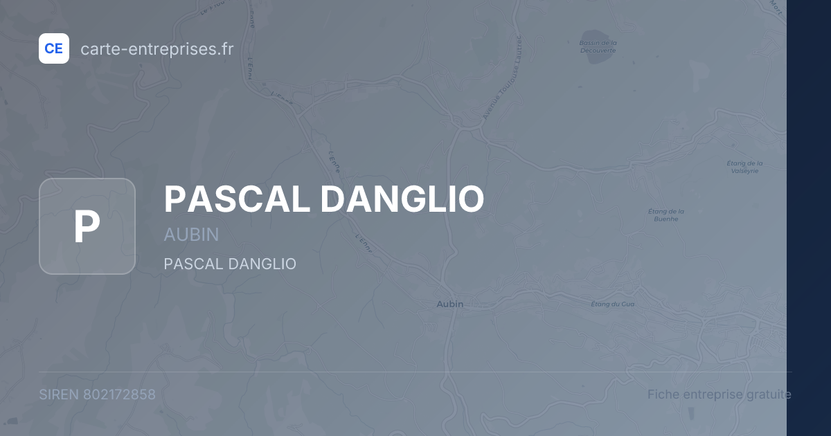 PASCAL DANGLIO — 802172858 — fiche entreprise