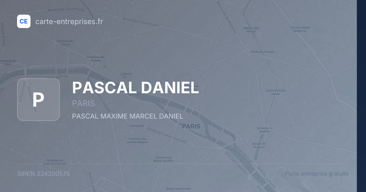 PASCAL DANIEL — 324200575 — fiche entreprise