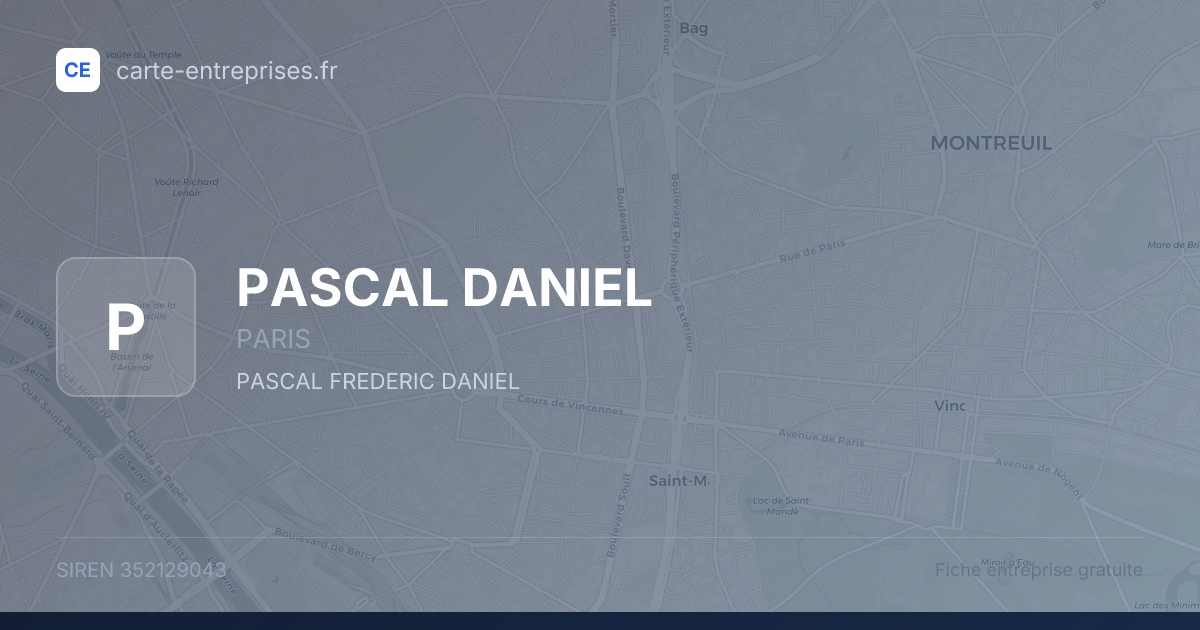 PASCAL DANIEL — 352129043 — fiche entreprise