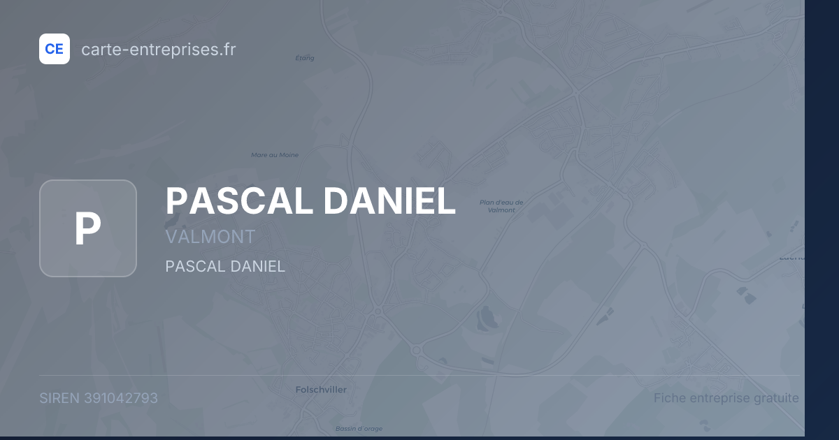 PASCAL DANIEL — 391042793 — fiche entreprise
