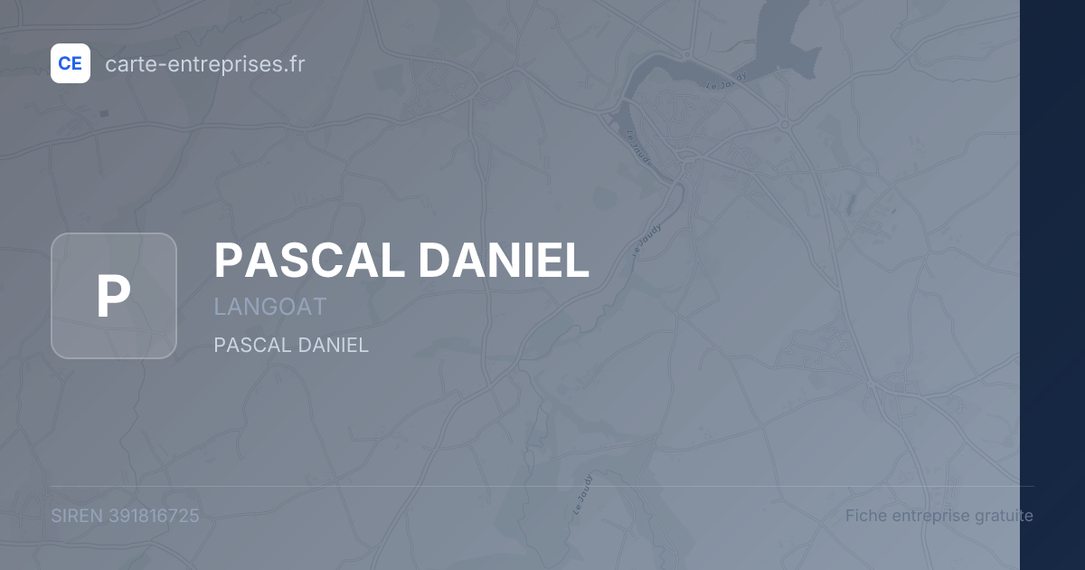 PASCAL DANIEL — 391816725 — fiche entreprise