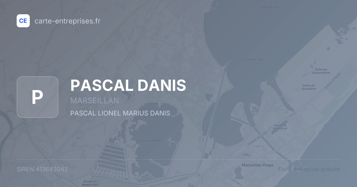 PASCAL DANIS — 413642042 — fiche entreprise