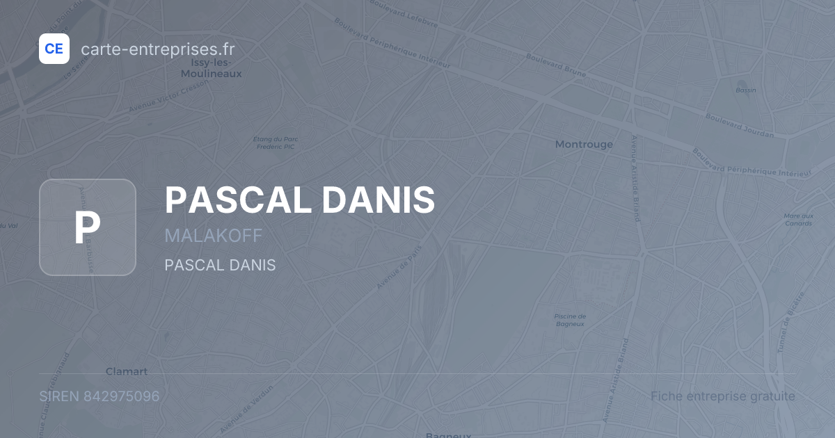 PASCAL DANIS — 842975096 — fiche entreprise
